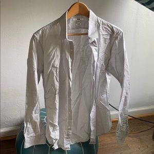 Grey Uniqlo slim fit dress shirt